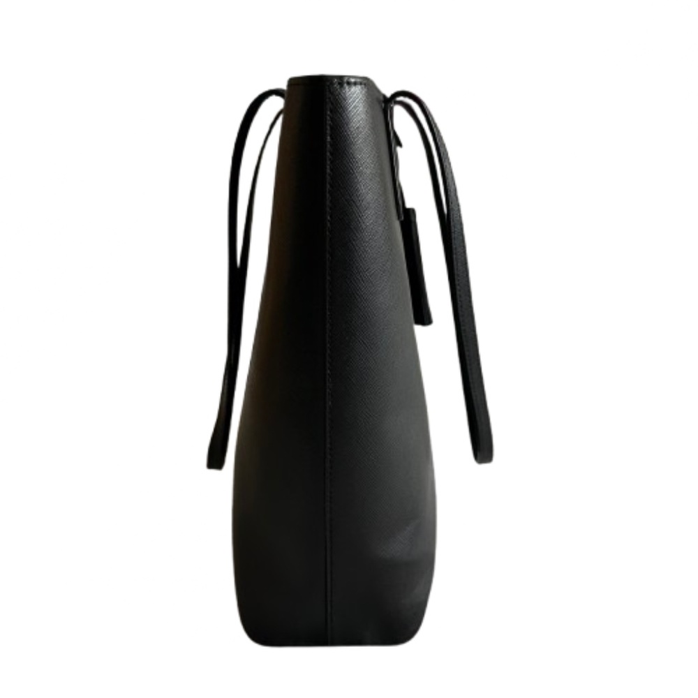 $298 Kate Spade Women's Medium Black & Gold Logo Leather Tote Bag & Bow Key Fob - Picture 6 of 16